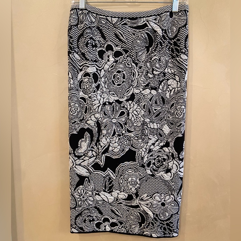 M Missoni Floral Zig Zag Intarsia Skirt